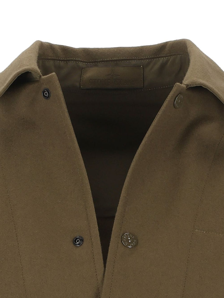 Stone Island Coated Jackets Green