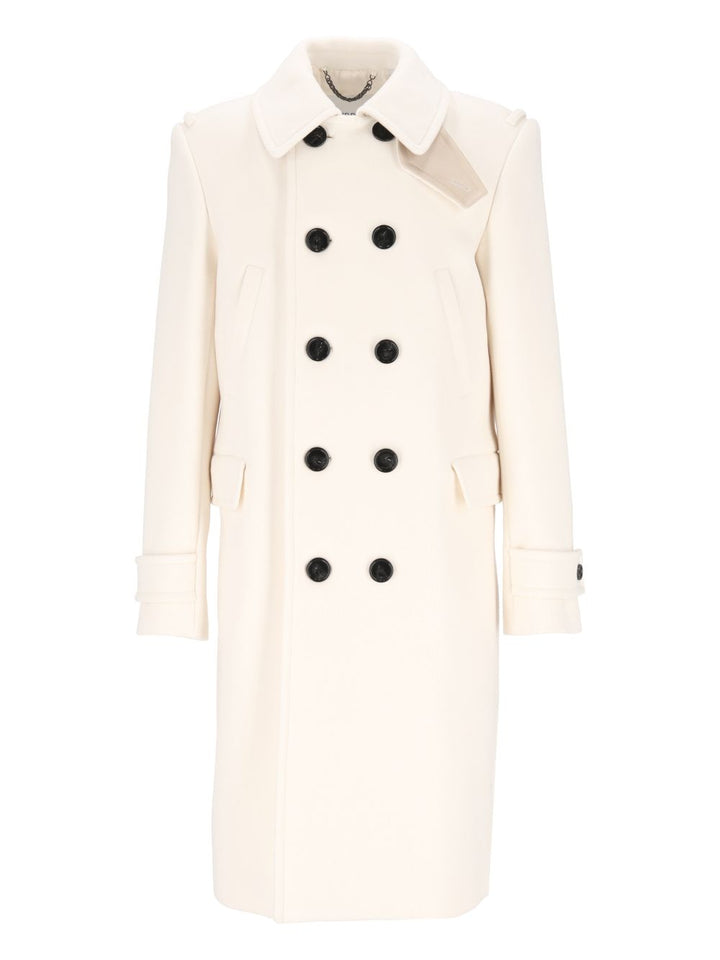 Burberry Double-Breasted Wool-Blend Coat Coats - White | 40c15be289e0db6d26acea6decb45923751c9d66