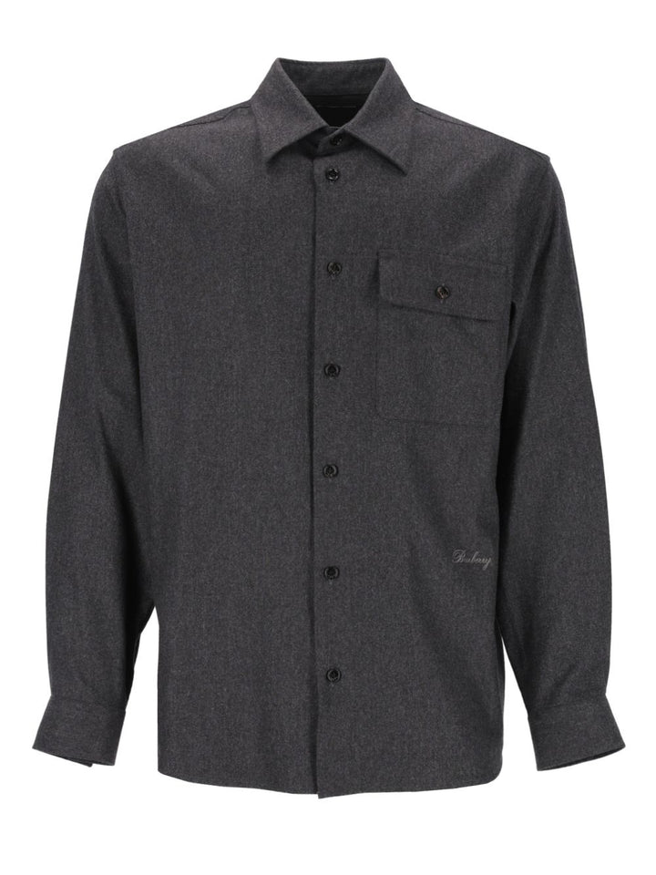 Burberry Wool And Cashmere Overshirt Shirts - Grey | e41f470cb9861d51c4287b3769169adeebe9329c