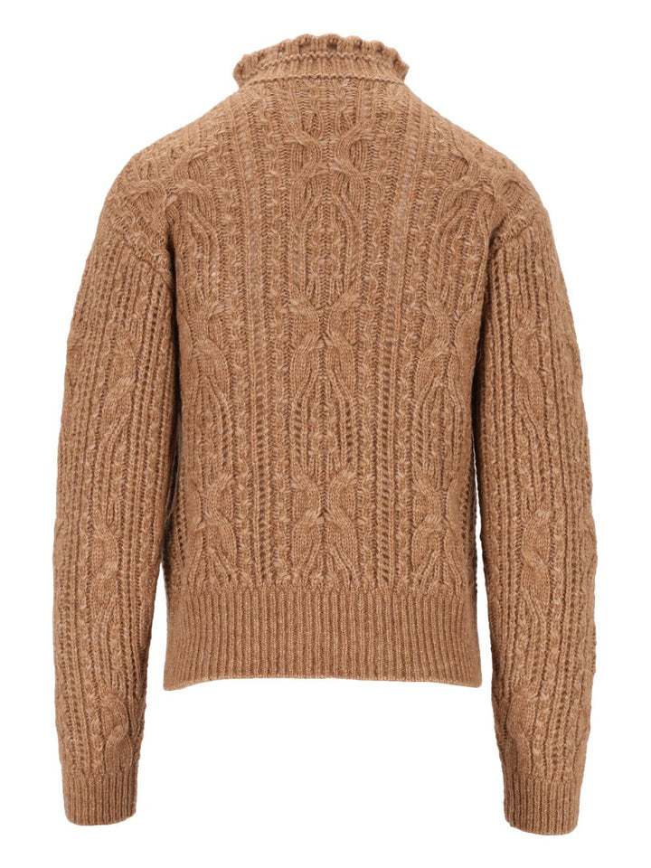 Moncler Grenoble Crew Neck Knitwear Brown