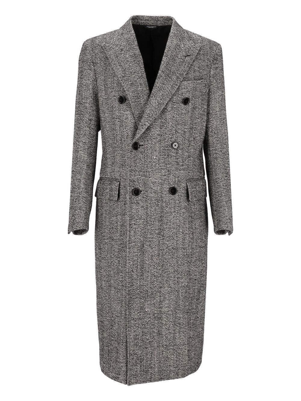 Dolce & Gabbana Double Breasted Coat Multicolor