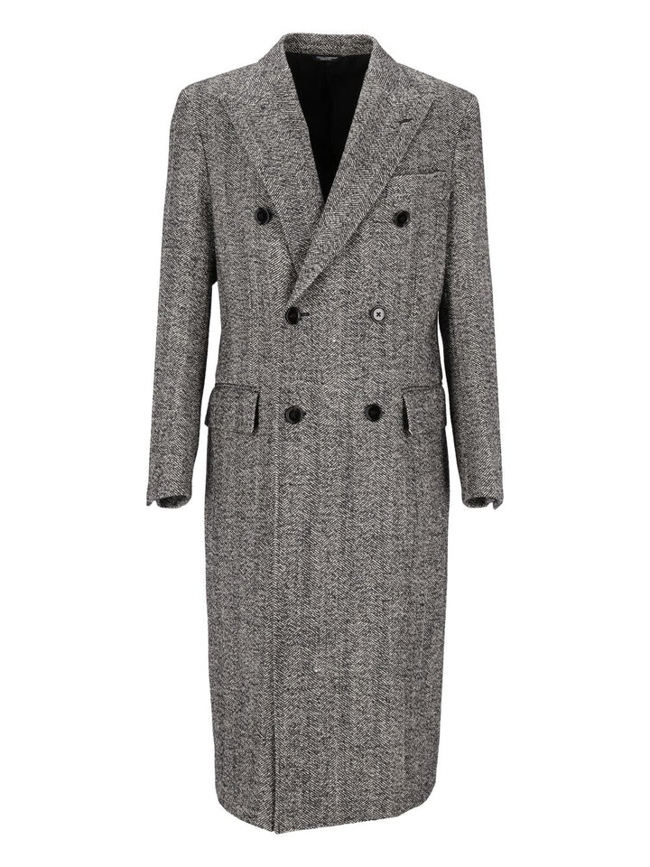 Dolce & Gabbana Double Breasted Coat Multicolor