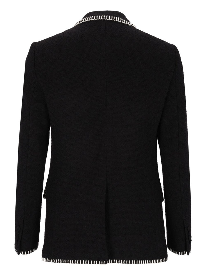 Dolce & Gabbana Embroidered Single Breasted Blazer Jackets Black