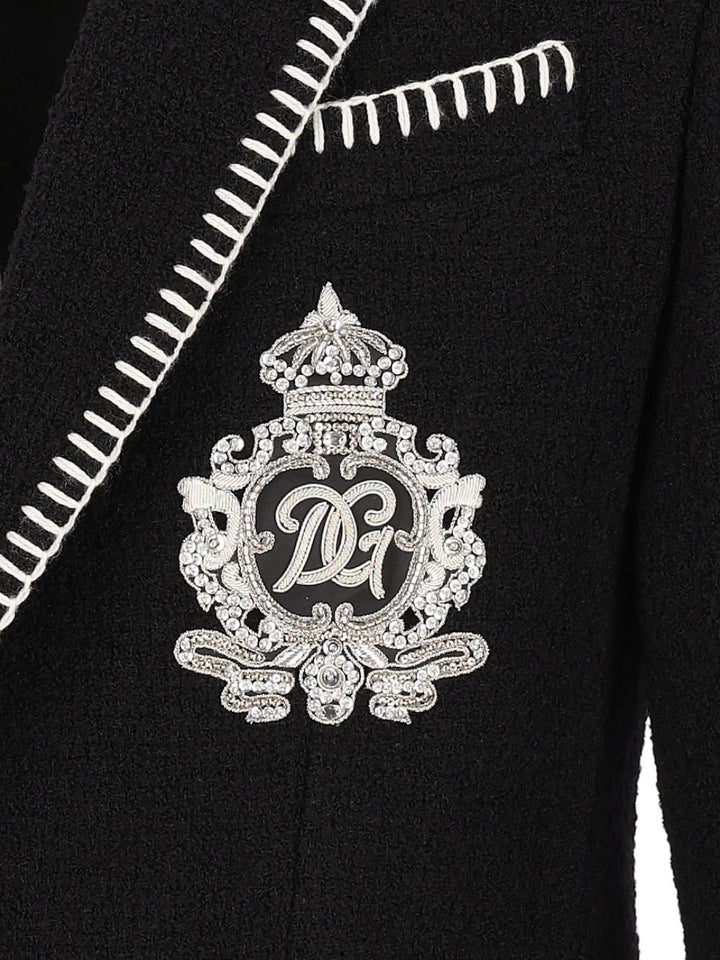 Dolce & Gabbana Embroidered Single Breasted Blazer Jackets Black