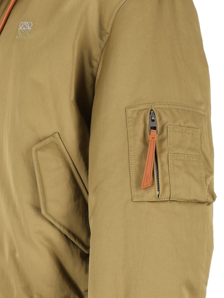 Loewe Technical Fabric Bomber Jacket Jackets - Green | 3e9b35714bd73993f97af821e62ea96f6eba995d