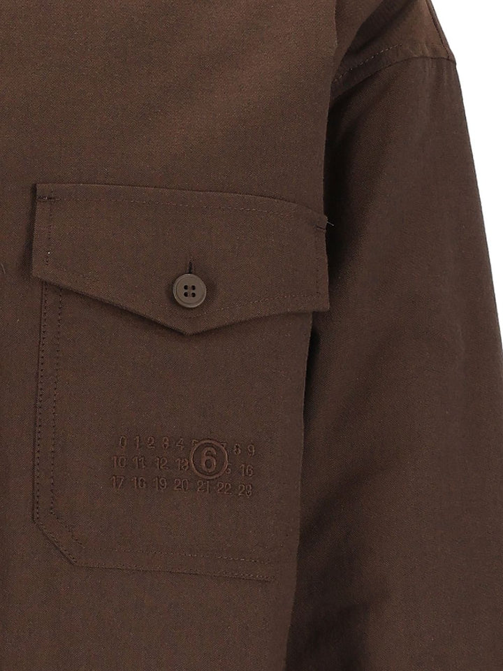 MM6 Maison Margiela Long-Sleeved Shirt Jackets Brown