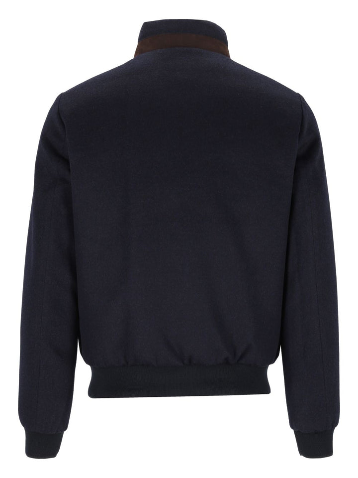 Moorer Donizetti Virgin Wool And Cashmere Bomber Jacket Jackets - Blue | bd0c3dea6b7bb02407d5bf367032d61fd3b127f8