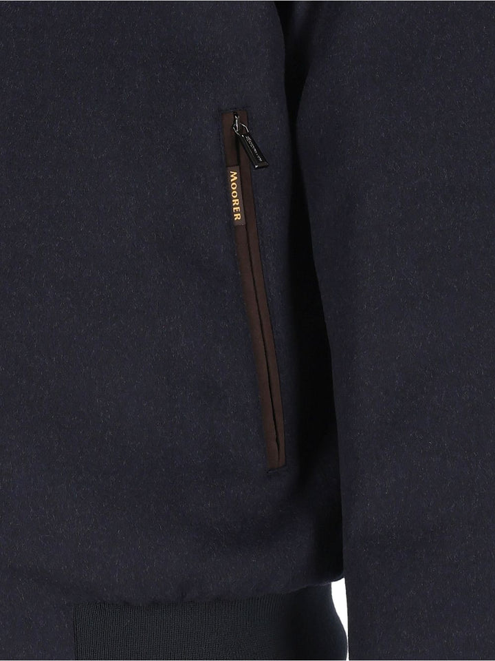 Moorer Donizetti Virgin Wool And Cashmere Bomber Jacket Jackets - Blue | bc8163a1648bd39829a303a1c8ac1d674d495285
