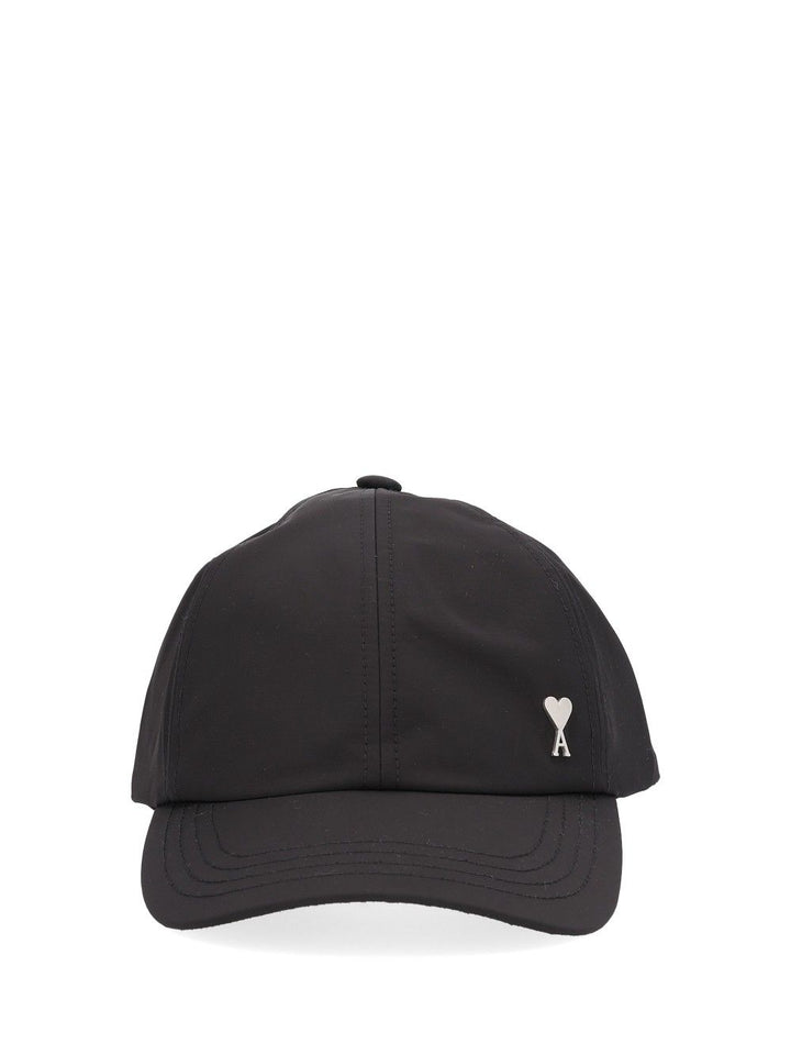 Ami Paris Ami De Coeur Stud Cap Hats Black