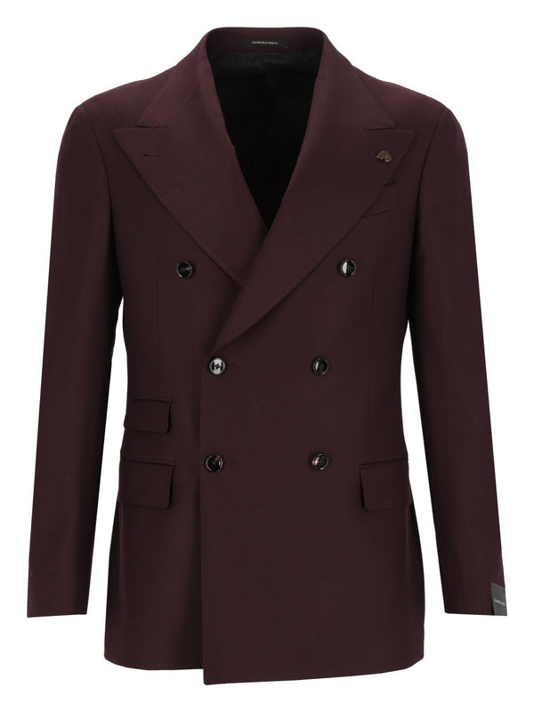 Blazer Dp 99%Ws 1%Elastan Jackets Bordeaux