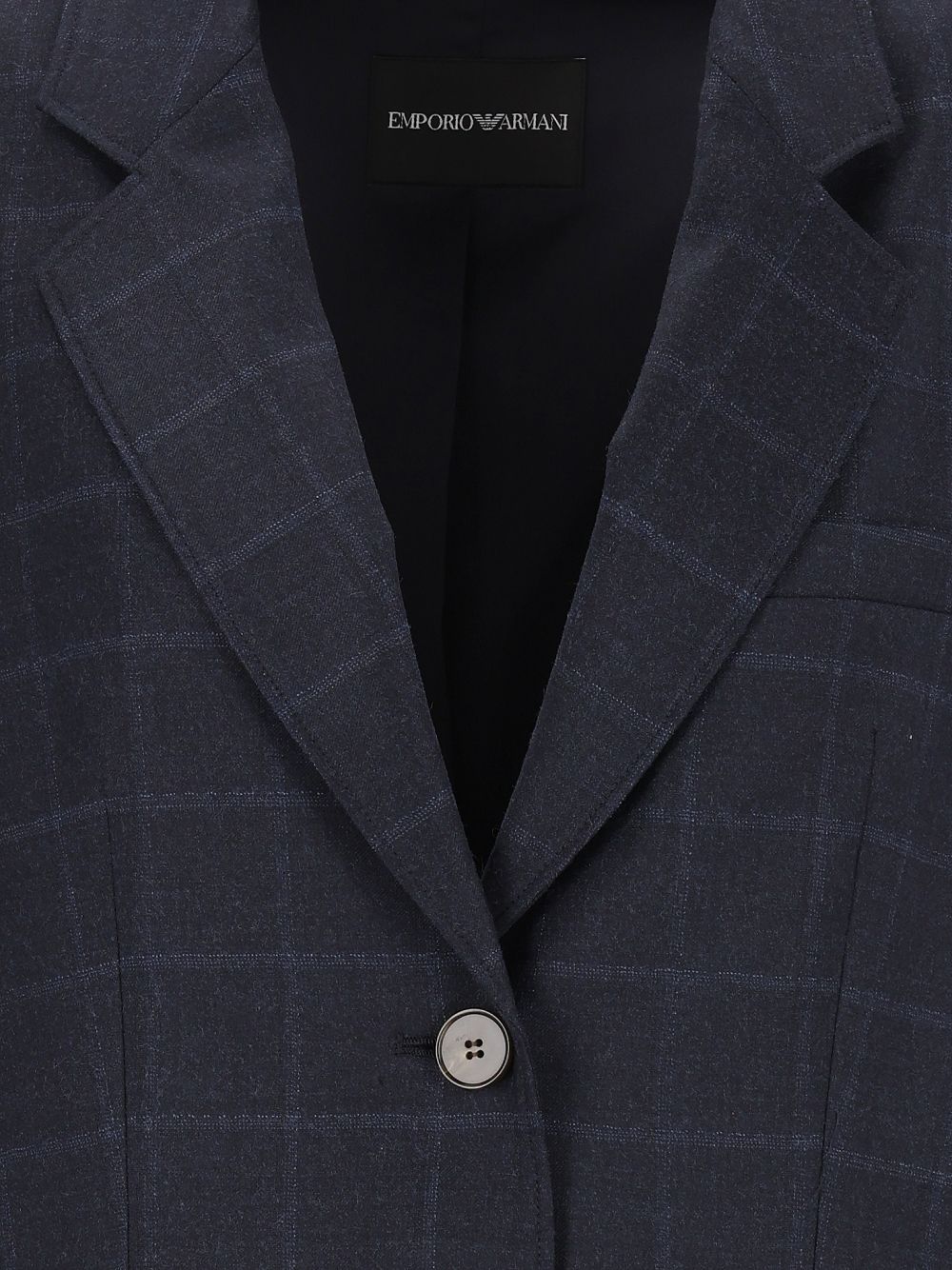 Emporio Armani Checked Blazer Jackets - Blue | 5bef2f053d98e8f4bbff33c0493c8f822bb75f7b