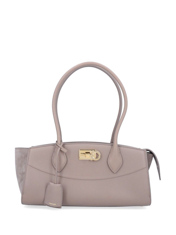 Ferragamo New Ferragamo Studio Soft Bag East West Shoulder Bags - Beige | 45d22421d7af3ffc8bc61ee949a3d52691e4a10a