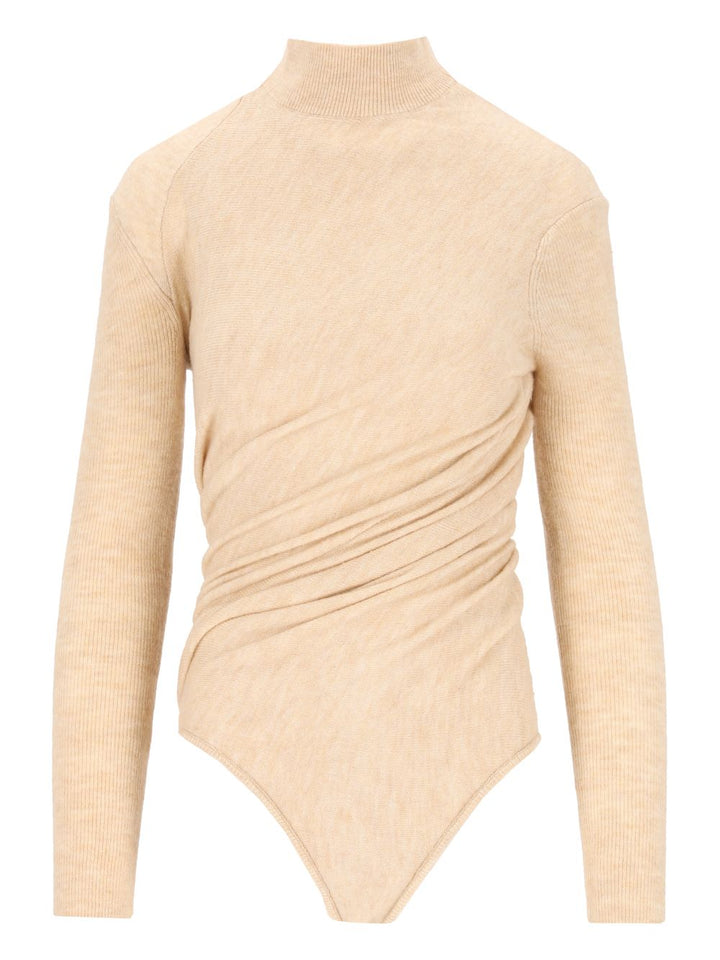 Diesel M-Elly Mock-Neck Bodysuit Knitwear - Beige | 991a98bcef2315df706b3cb4185488d47ed63c71