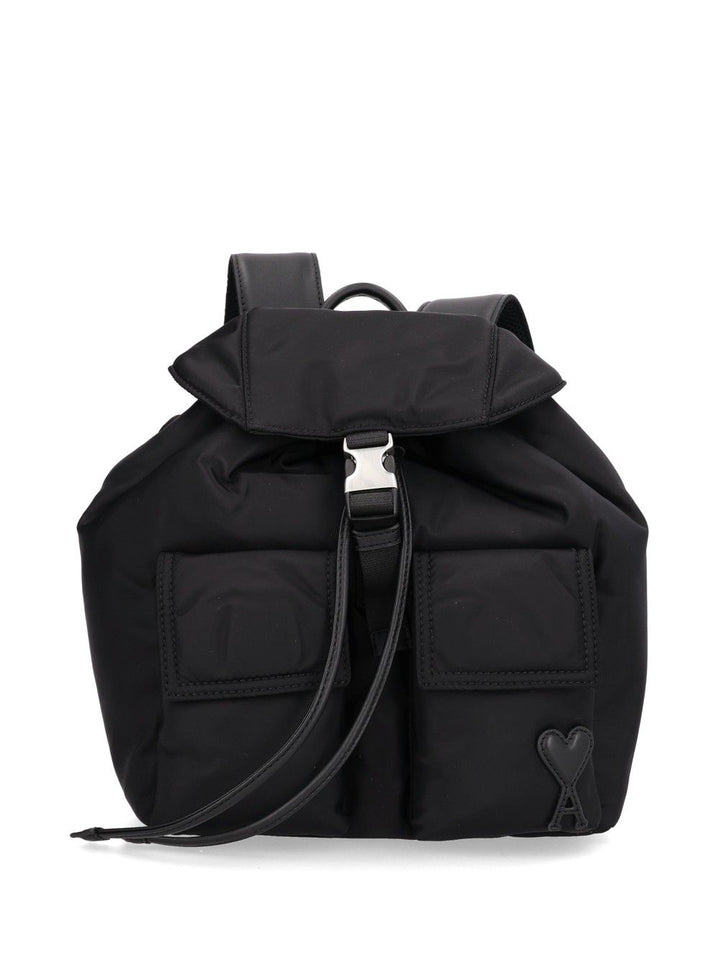Ami Paris Small Flap Backpack Marcel Backpacks & Travels Black