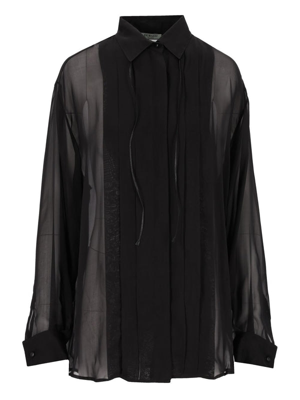See- Through Regular Fit Shirt Shirts Black
