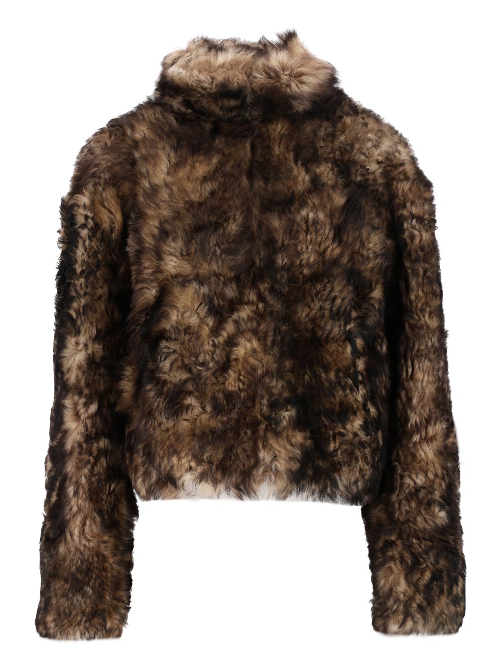 Durazzi Milano Cropped Shearling Jacket Coats - Brown | cc4889286afa081a54fdf96c1e906904795c2654