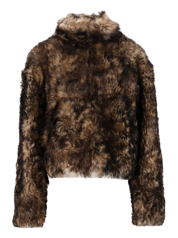 Shearling Bomber Jacket Coats Brown