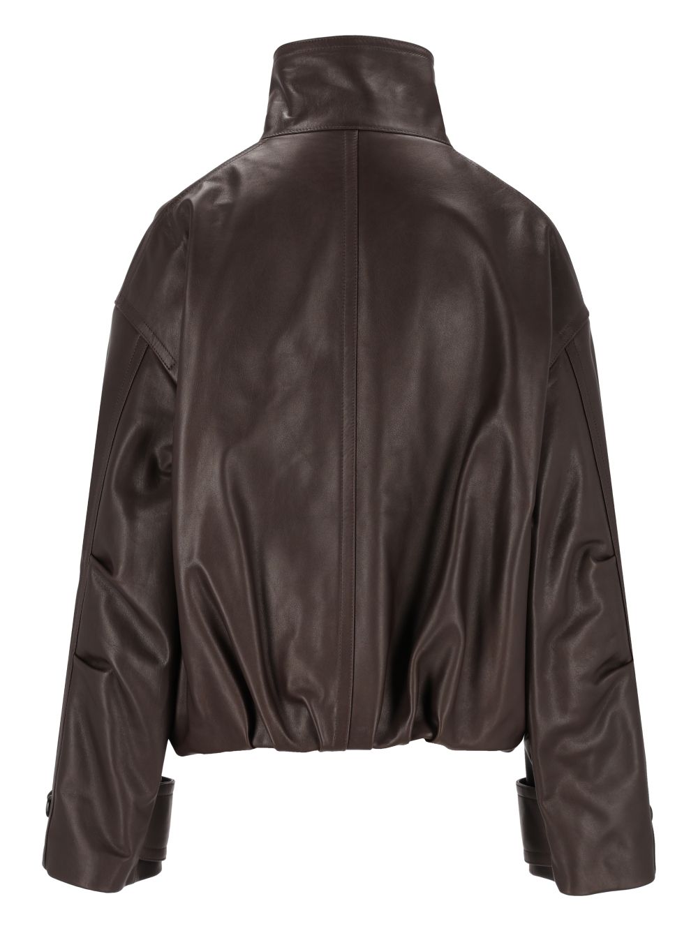 Durazzi Milano Oversized Leather Bomber Jacket Jackets - Brown | ca62fe8b5263df01baee371346ee9e8e0c8f5c8d