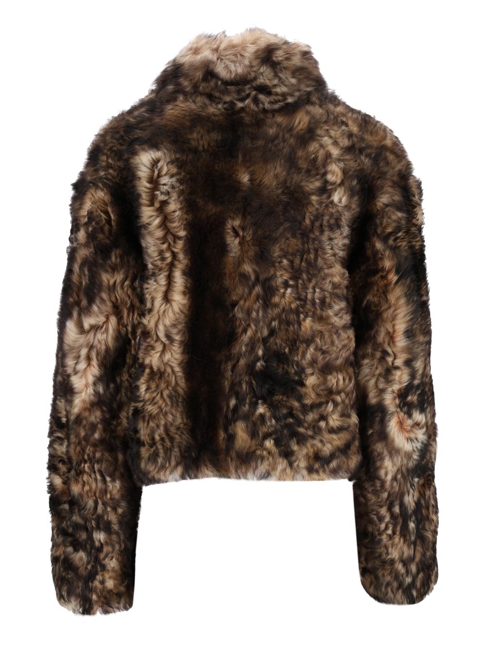 Durazzi Milano Cropped Shearling Jacket Coats - Brown | 67e006a5b29ba9dcaf363a4e34c3bcde42803720