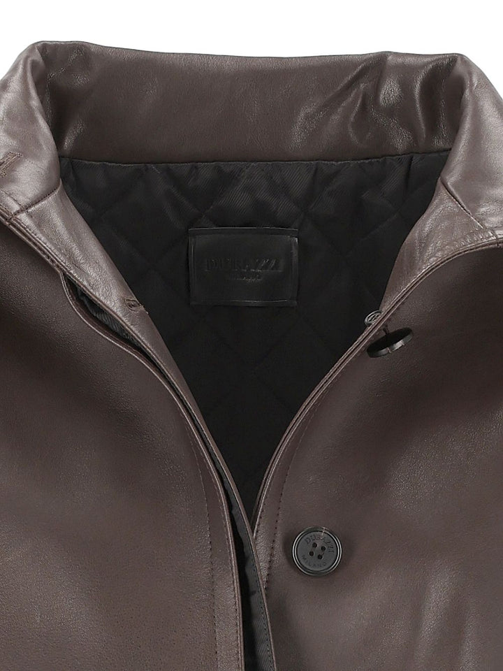 Durazzi Milano Oversized Leather Bomber Jacket Jackets - Brown | 81d351b7e6fa055f11b98c3e9938b9c94a098660