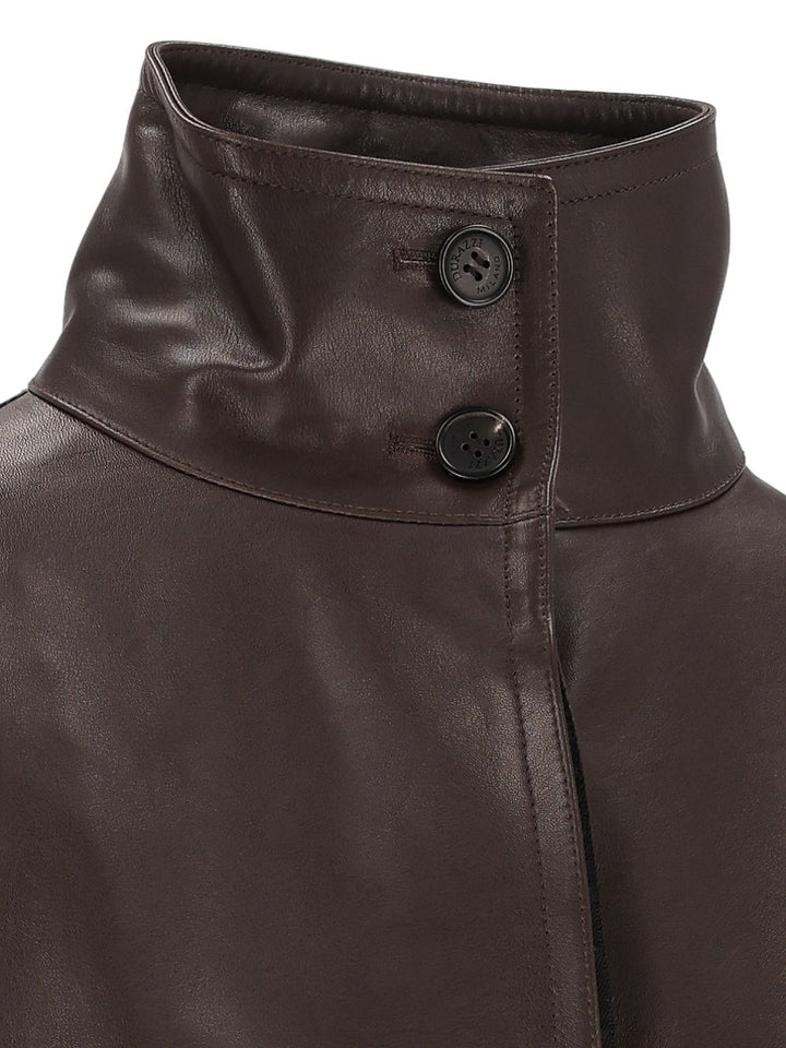 Durazzi Milano Oversized Leather Bomber Jacket Jackets - Brown | dac4e0e5cfdb135c5dd7b8a714de3b5925b7db83
