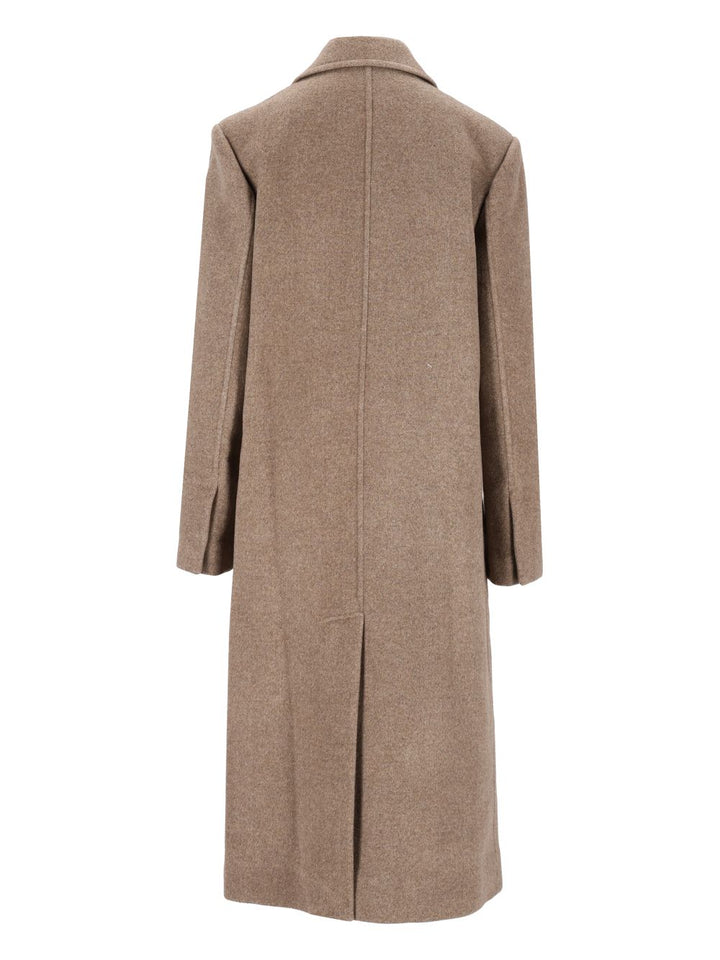 Tory Burch Double Breasted Wool Coat Coats - Beige | 670ccd204fc3cd110e118d17fc4860416eeea826