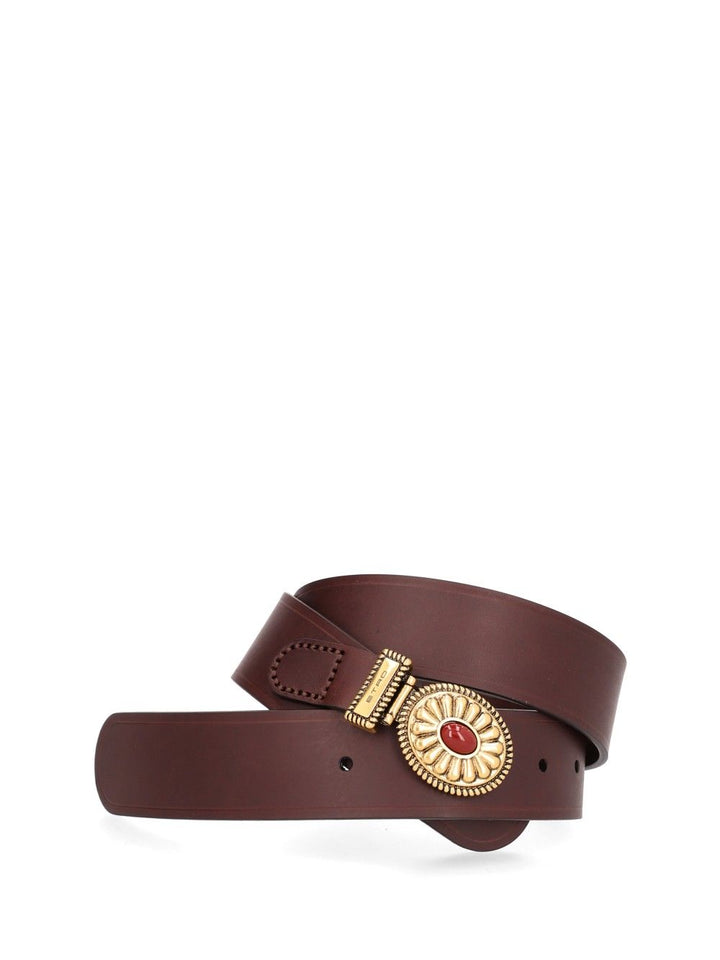 Etro Leather Belt With Crystals Belts - Brown | cc5af465afaa30cb08a502981067bd177e3bb3c4
