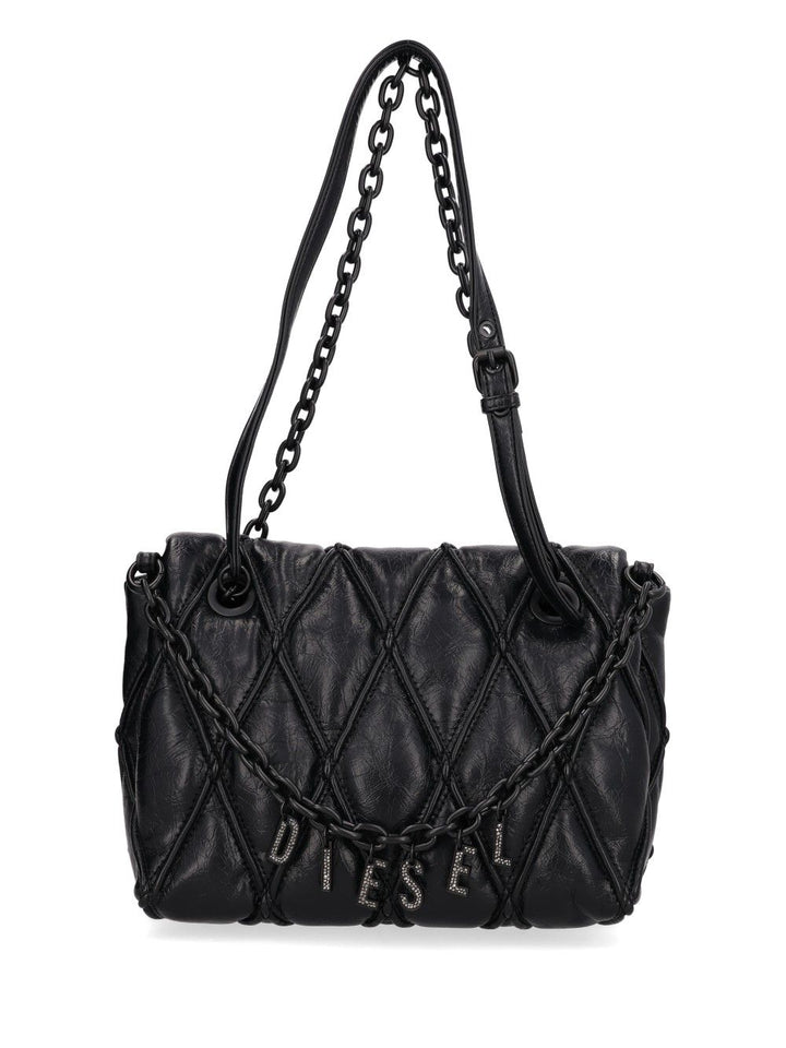 Diesel Charm-D Shoulder Bags - Black | 6c5e7853736497063685cbb55331d33607e9646c