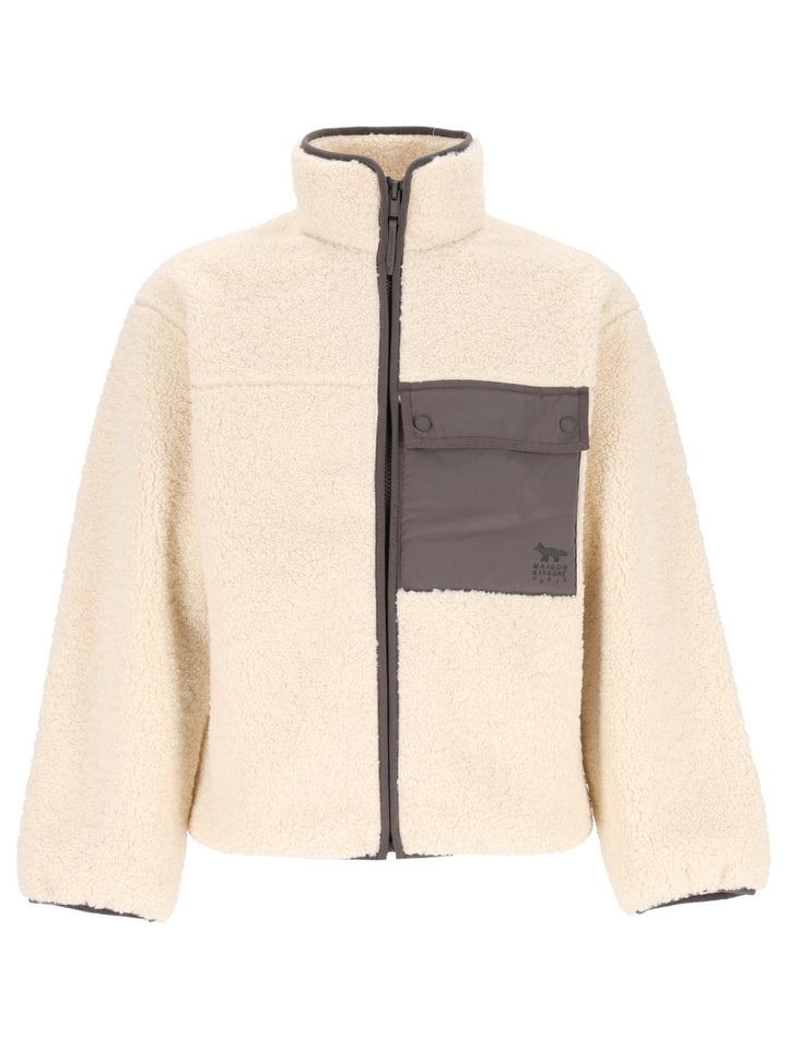 Maison KitsunÉ Fleece Jacket Jackets - Beige | 0c7dd03e26384b0335f320232b21050d2143fea6