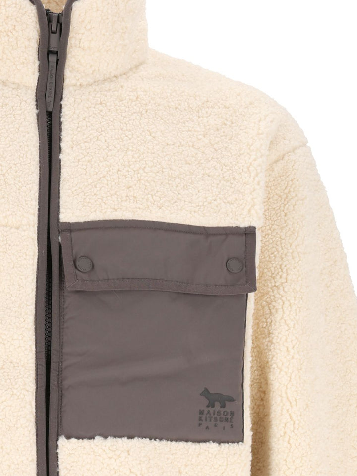 Maison KitsunÉ Fleece Jacket Jackets - Beige | 87634f6fef49612864278255fc6a404b9833934e