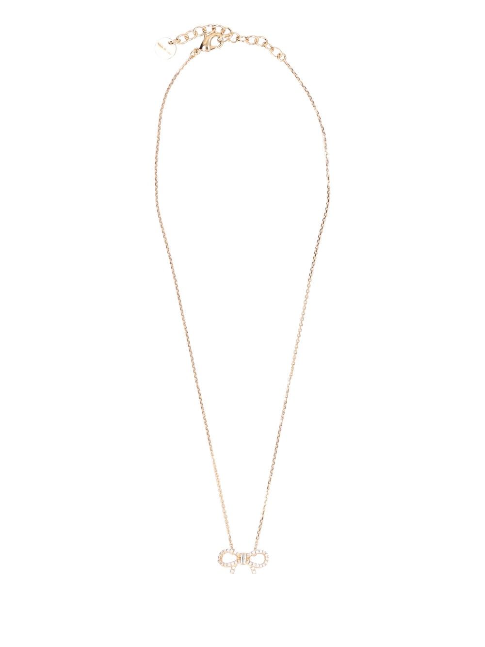 Ferragamo Crystal Bow Necklace Jewelry - Gold | 68df1ab4ee204c10f9c8e710b4fcee85e026049b