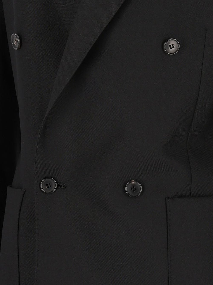 Grifoni Double-Breasted Blazer Jackets - Black | 0d13aa71746917b31b484b873233b39b47e44016