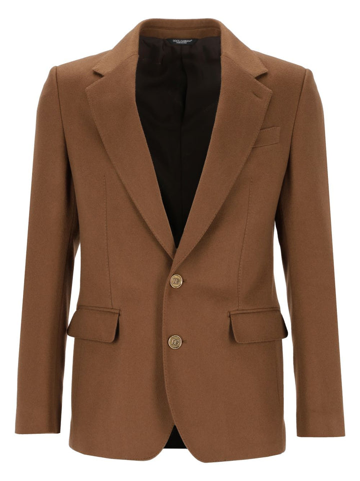 Dolce & Gabbana Sicilia Light Single-Breasted Cashmere Jacket Jackets - Brown | 515821623b0a5d2d050d0a51a897602c27e81e53