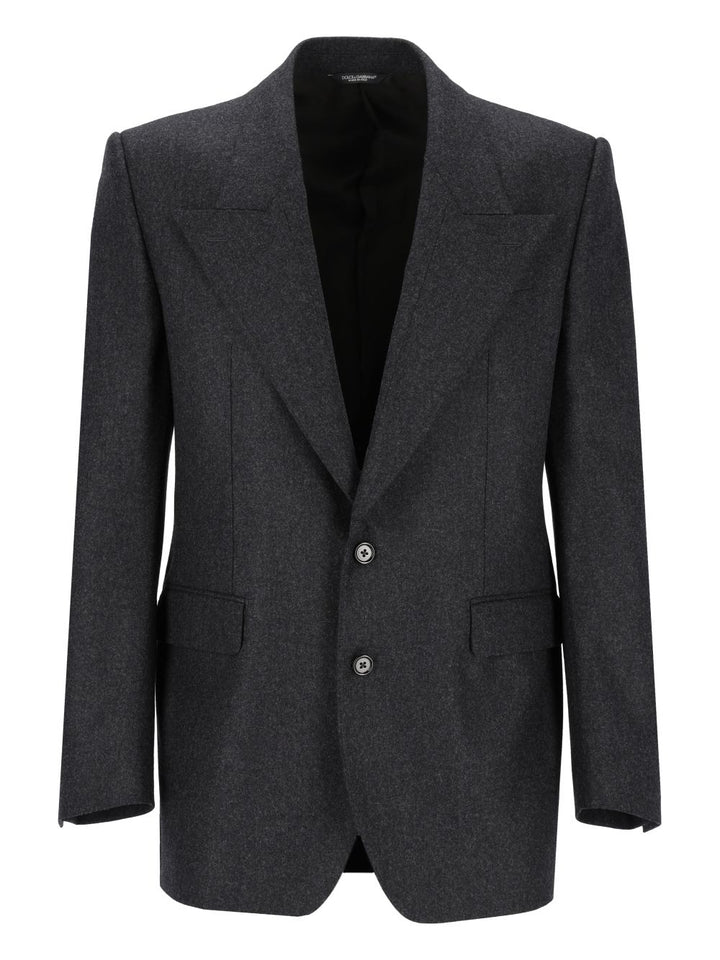 Dolce & Gabbana Sinatra Single-Breasted Wool Flannel Jacket Jackets - Black | d1c6f9de6f798c5adf192324012650b3acd8089a