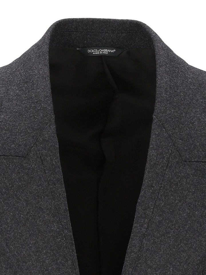 Dolce & Gabbana Sinatra Single-Breasted Wool Flannel Jacket Jackets - Black | 304921e6ed48200be2716b92a08007e8364cb4e7