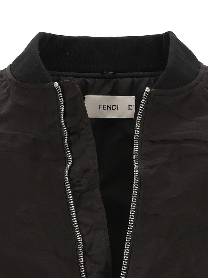 Fendi Nylon Bomber Jackets - Black | 2a7d04807aaa75fee0d99d1a24a574cb6c2b571a