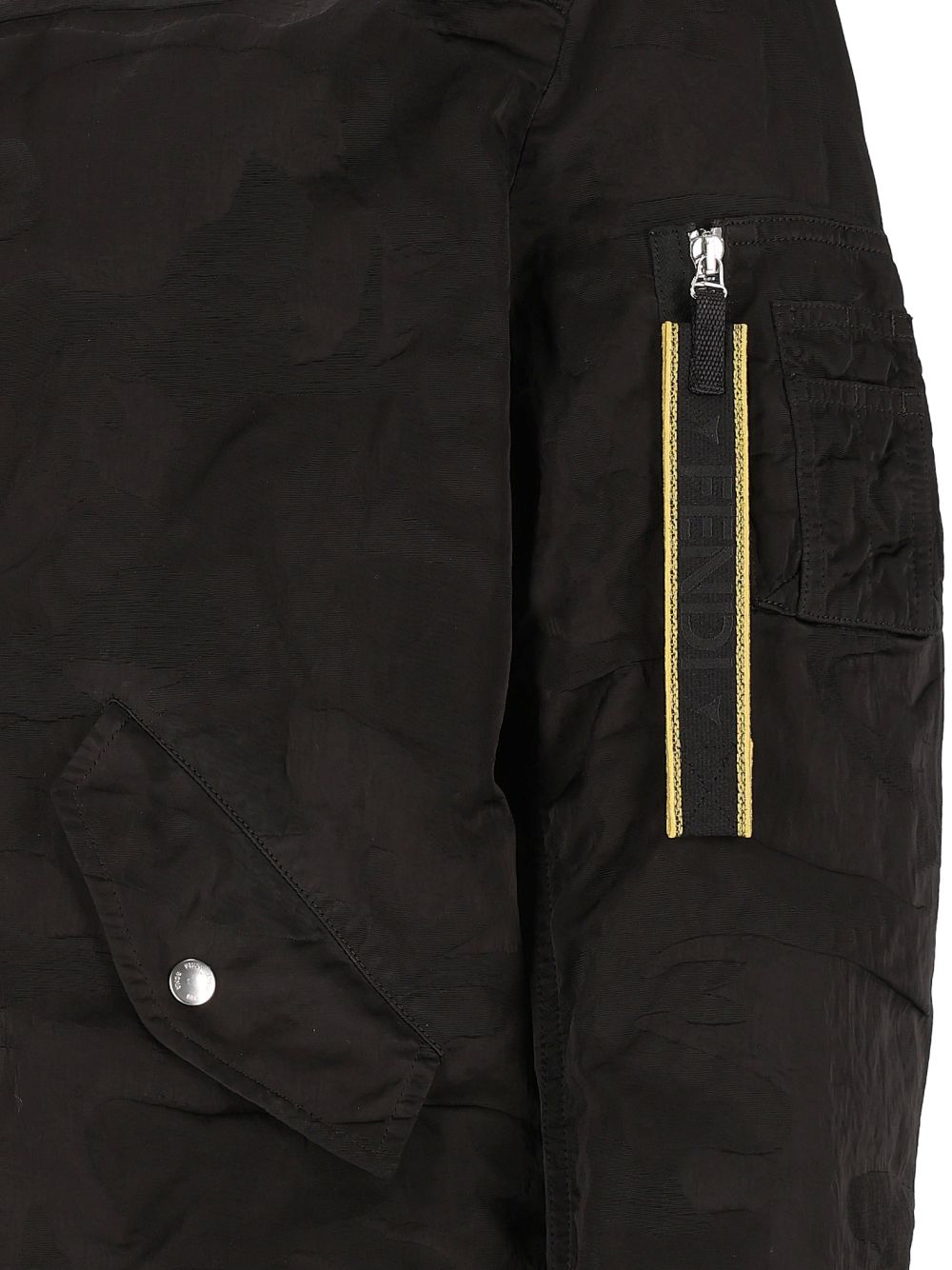 Fendi Nylon Bomber Jackets - Black | 580d52370ff6ac993461bce804fed919a7065d70