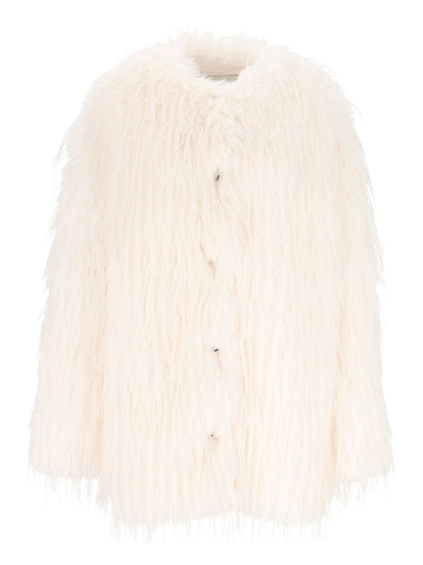 Rowe Collarless Short Coat Polyester Coats White