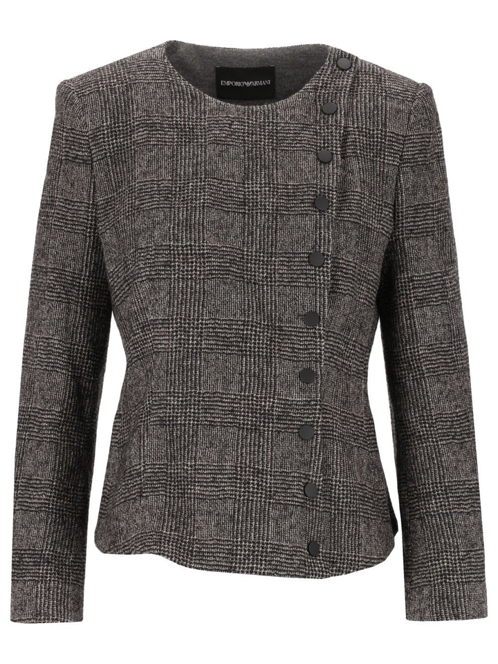 Emporio Armani Checked Wool Jacket Jackets - Multicolor | f3d7b9a040b87bd5d350d3f0b7e9a23b0b615699
