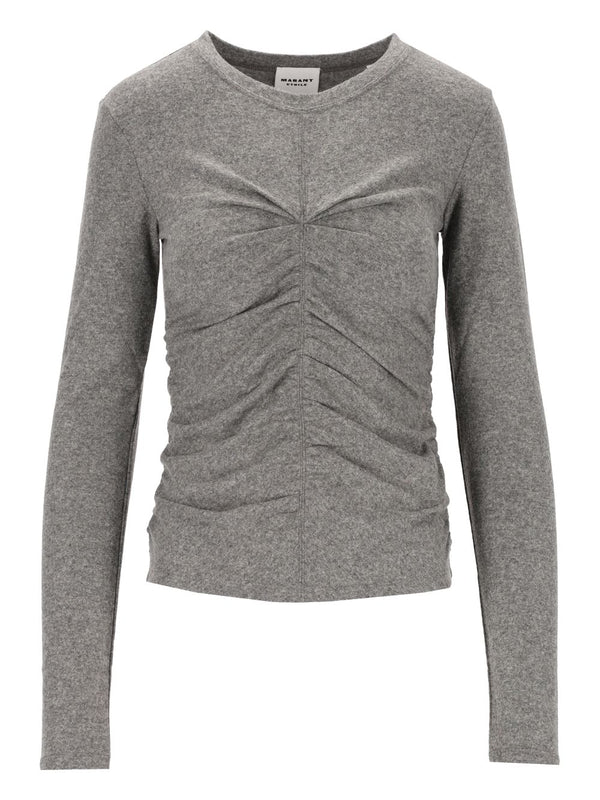 Delesa-Gc Flannel Jersey Top Grey