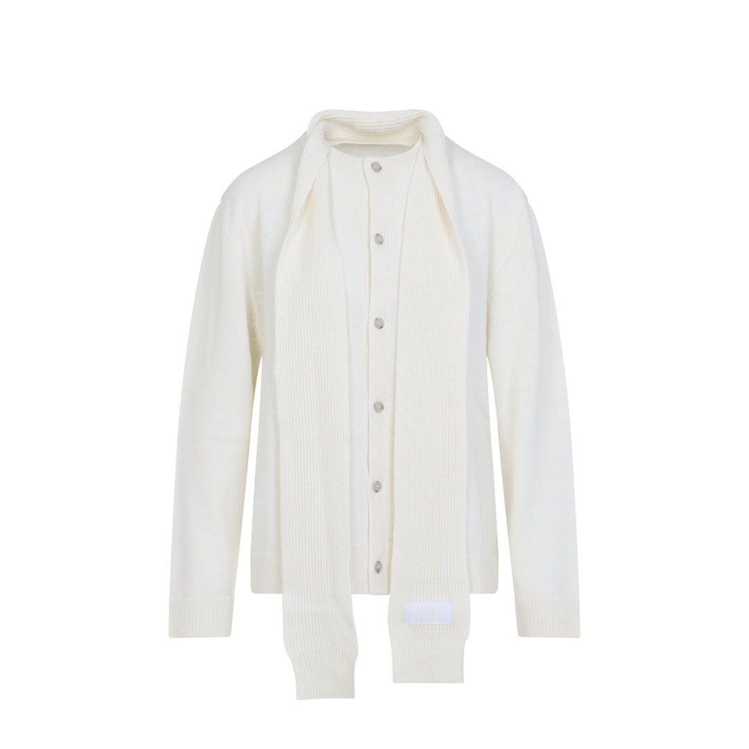 Mm6 Maison Margiela Cardigan - White | a7a355445c92ea89eb1173ec8be630cd7326cd7e