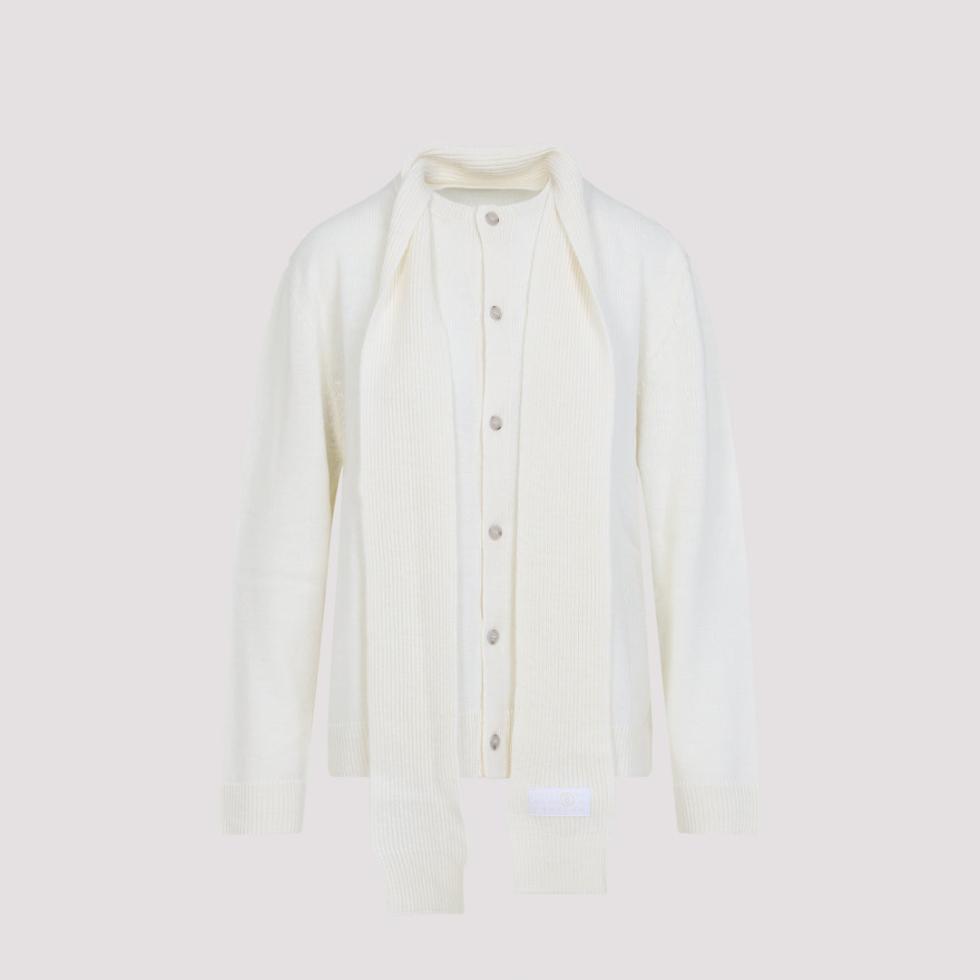 Mm6 Maison Margiela Cardigan - White | a373c89683a9633c0b8eab4d7371ef537ebdd8fd