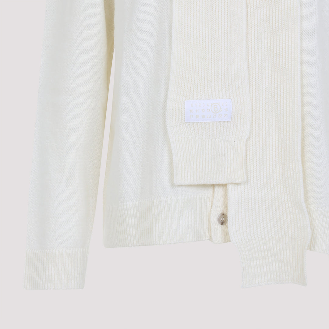 Mm6 Maison Margiela Cardigan - White | cc41eb69059aa0e27e939fd88b0ca67225643c96