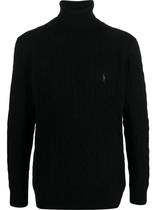 Cable Wool-Cashmere Roll Neck Jumper