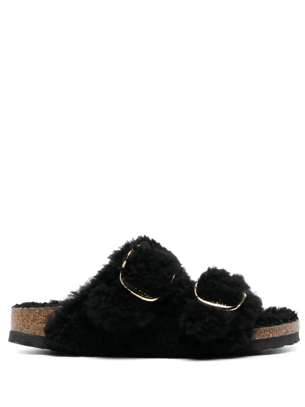 Arizona Big Buckle Shearling Sandals