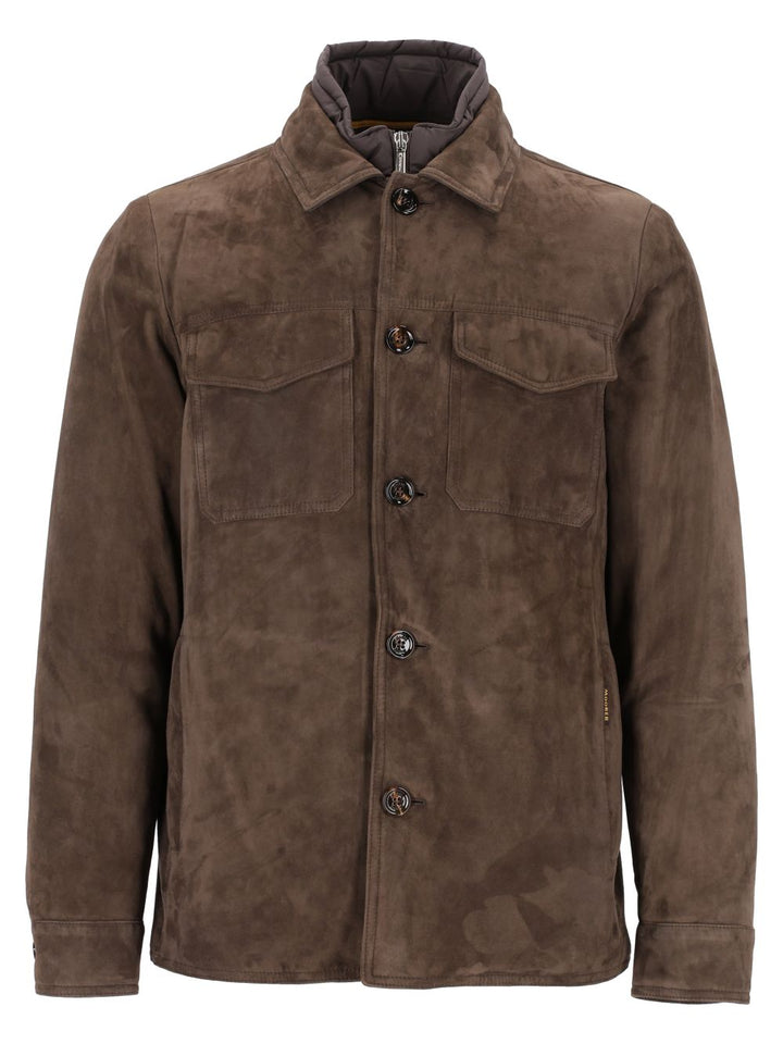 Moorer Torquato Suede Jacket Jackets - Brown | 38c548422244d1f352a00981fe283e84e6ad5fde