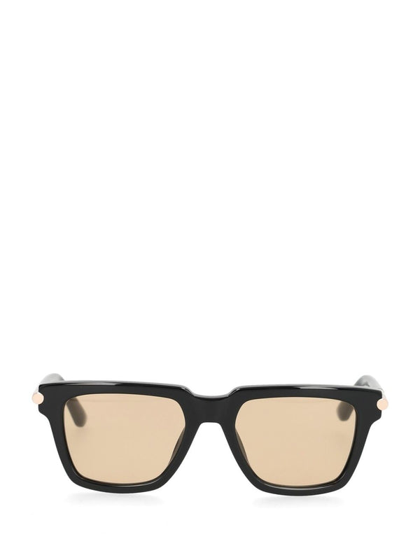 Square Acetate Sun Glasses Black