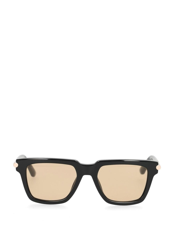 Mcqueen Square Acetate Sun Glasses - Black | 68ca2f1d38c88f55b9012736389280ec3239e493
