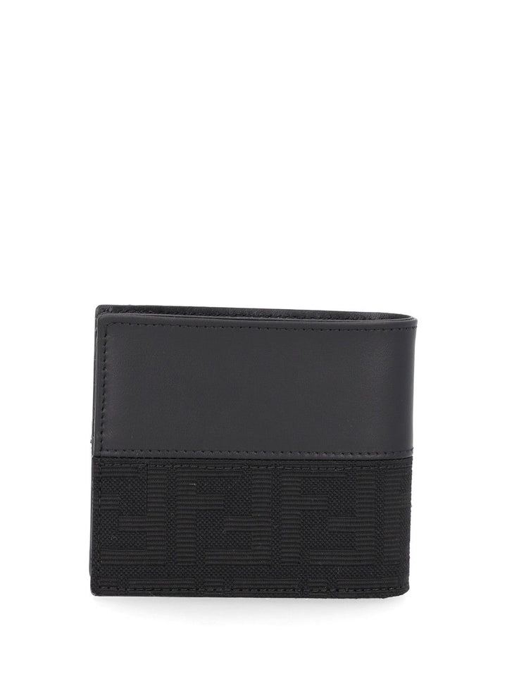 Fendi Leather Bi-Fold Wallet With Ff Motif Wallets Black
