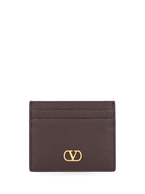 Vlogo Signature Leather Card Holder Wallets Brown